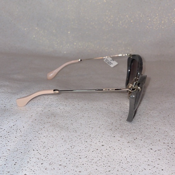 New Miu Miu Grey MU 10NS USY4K0 Cat Eye Textured Frame Gradient Lens Sunglasses - Picture 9 of 16